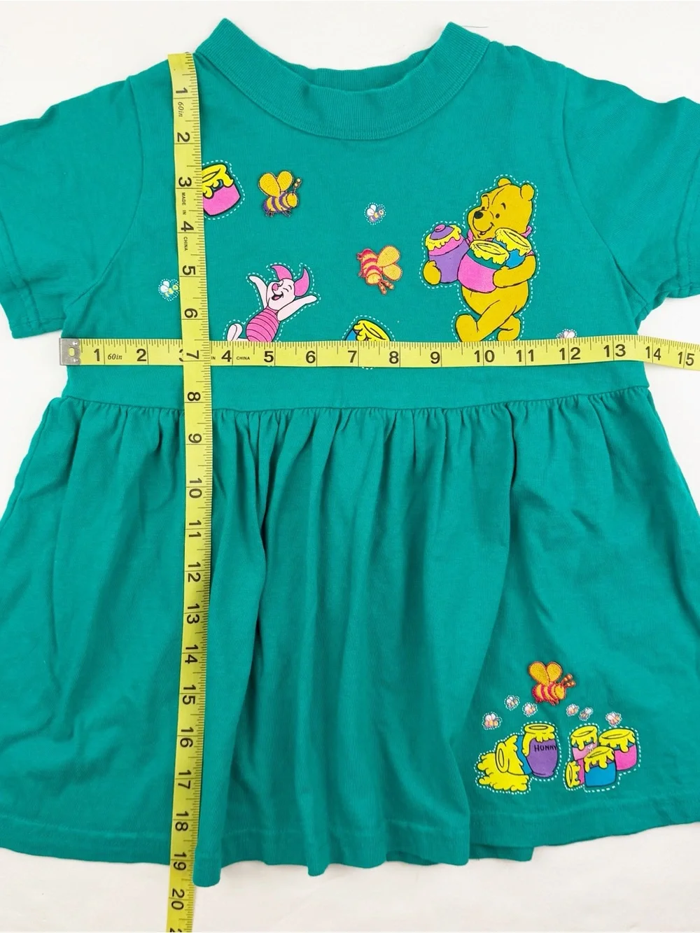 Vintage Disney Store Winnie the Pooh Piglet Green Swing Top Size 8/10